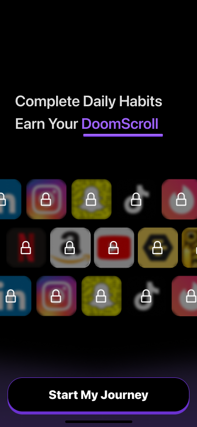 Onboarding screen explaining Screen Time access